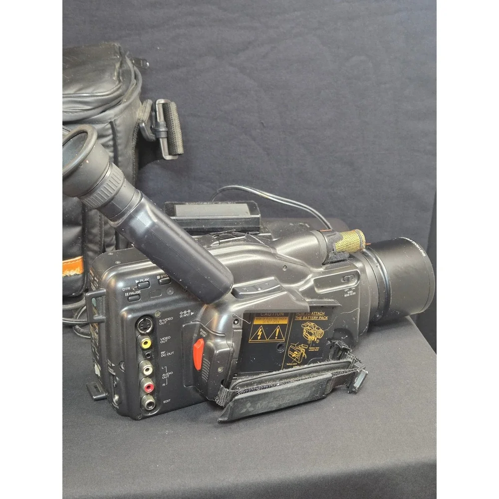Vintage Mitsubishi HS-C35 S-VHS-C‎ Camcorder Bundle with Lenses and Bag 1992
